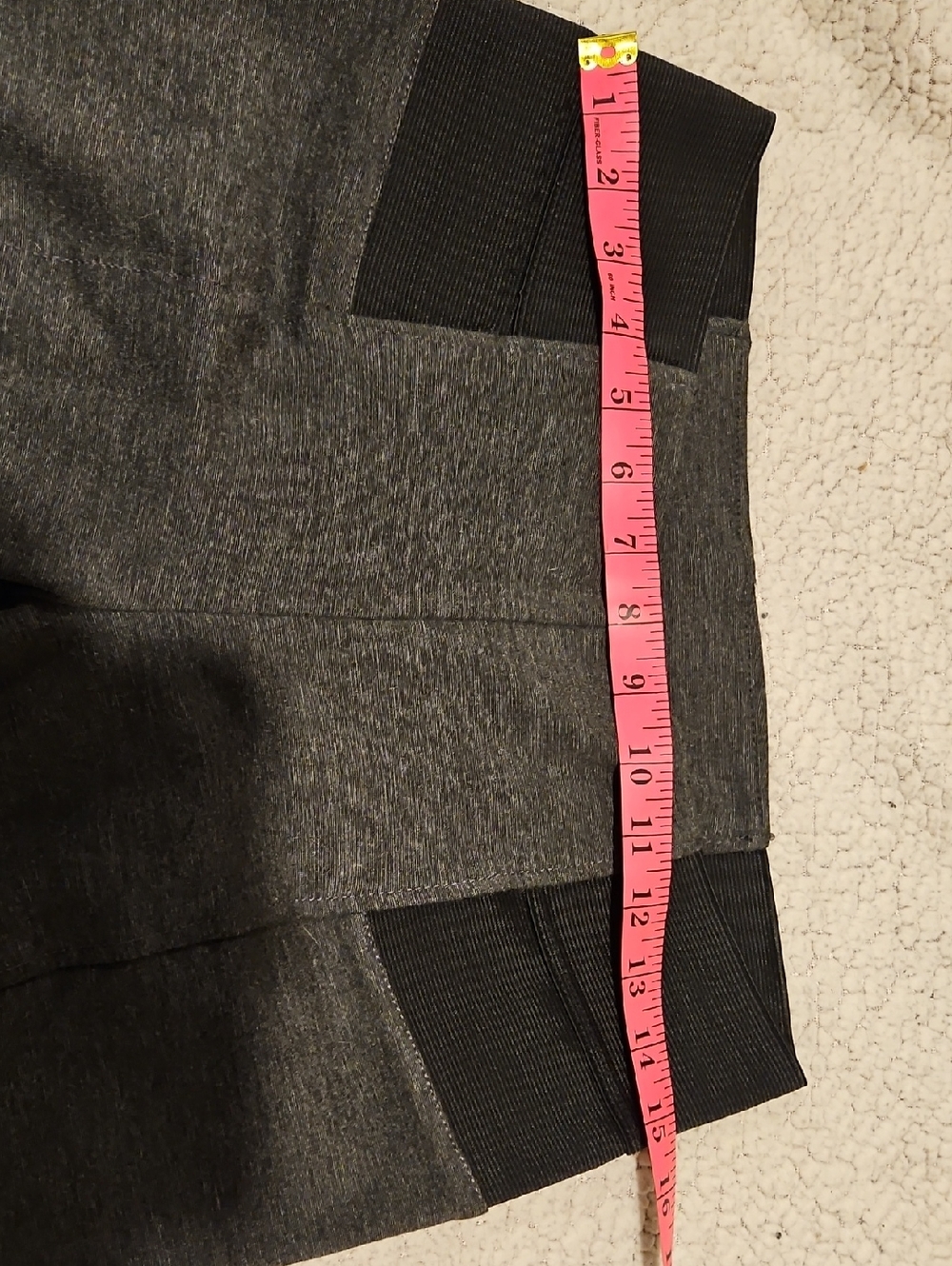 Women's Grey Straight Leg Pants with Black Elastic Side Panel Waistband- Size M - Picture 4 of 6